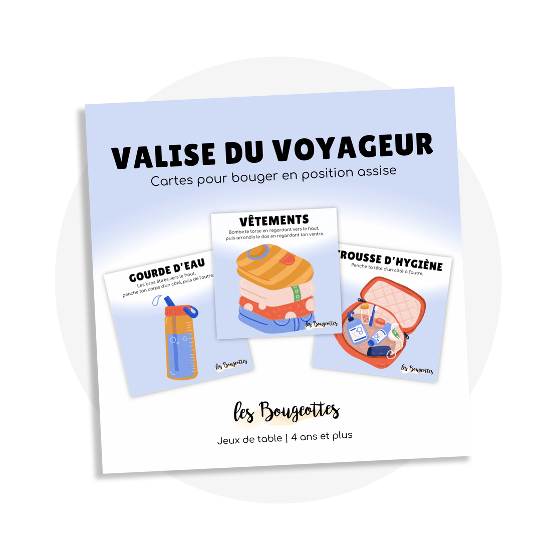 Cartes d'apprentissage - Valise du voyageurs - Familleonthego