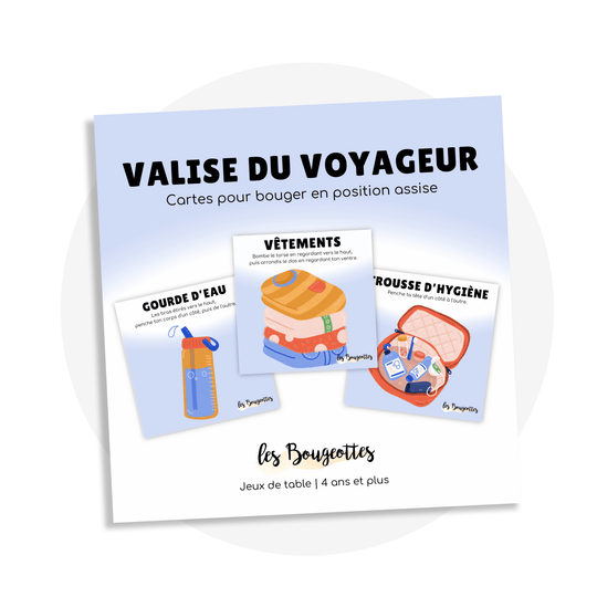 Cartes d'apprentissage - Valise du voyageurs - Familleonthego
