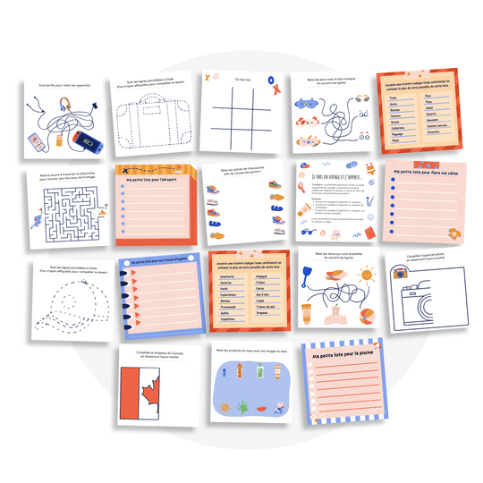 Cartes d'apprentissage - Valise du voyageurs - Familleonthego