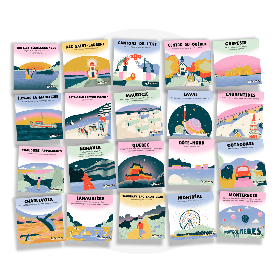 Cartes d’apprentissage - Voyage au Québec - Familleonthego