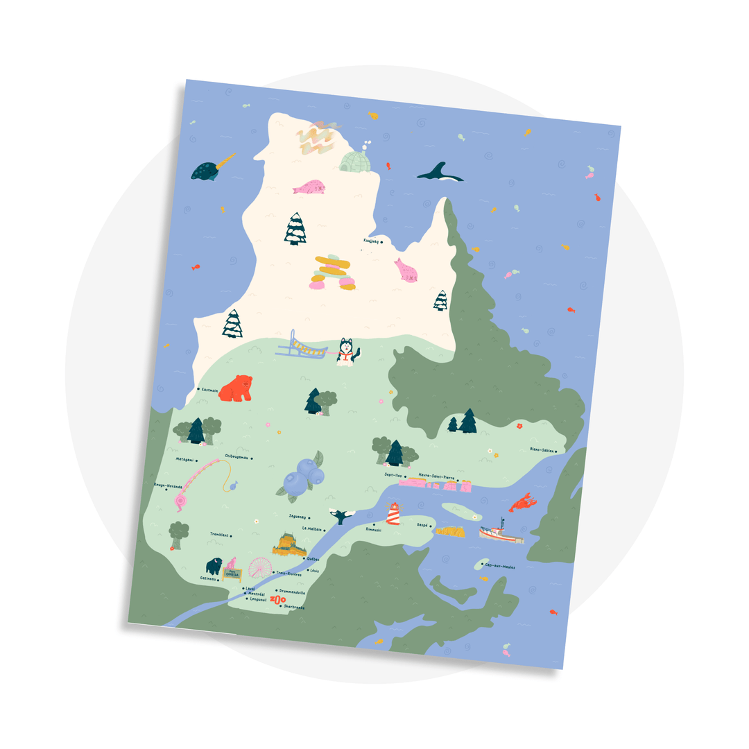 Cartes d’apprentissage - Voyage au Québec - Familleonthego