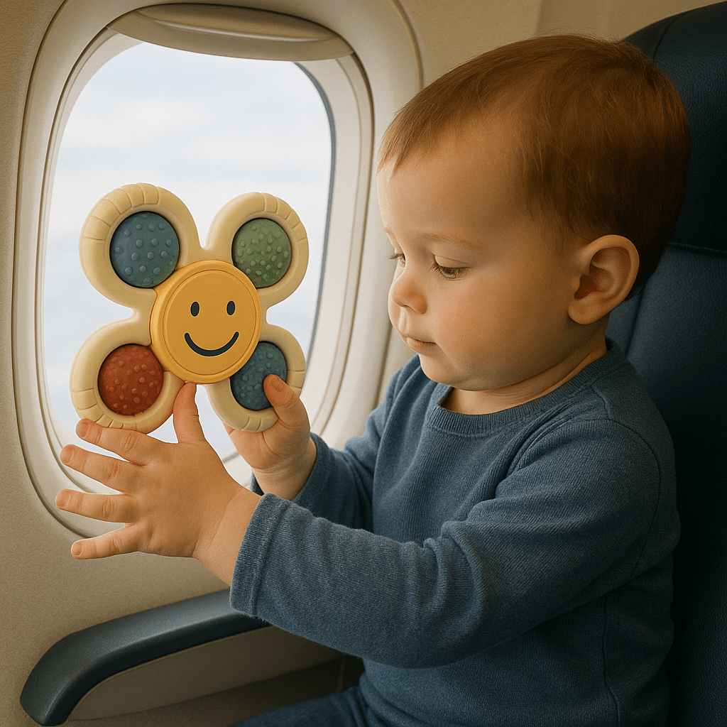 Jouet de voyage rotatif à ventouse - Familleonthego